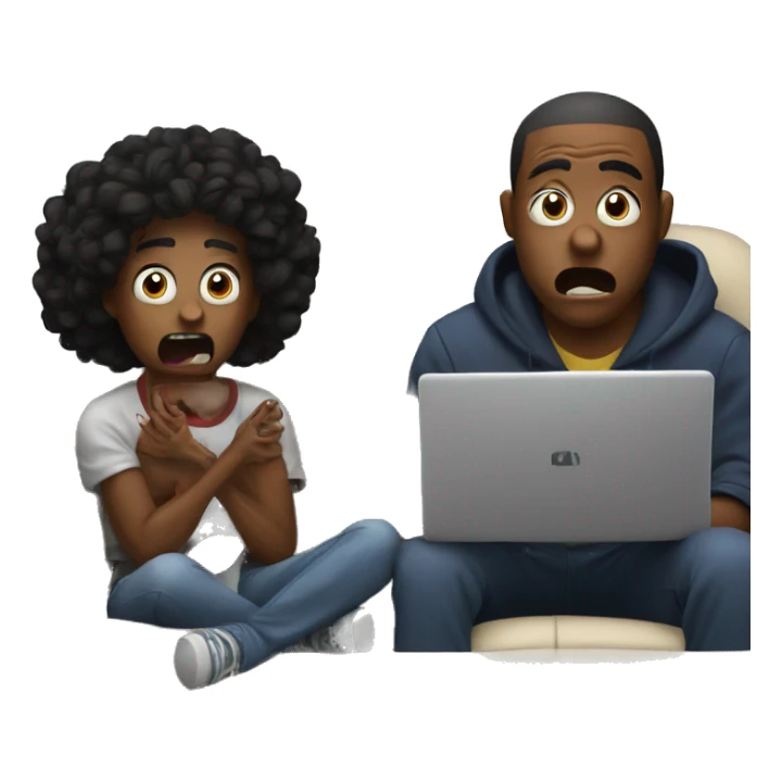 Watching a scary movie with your best friend sticker