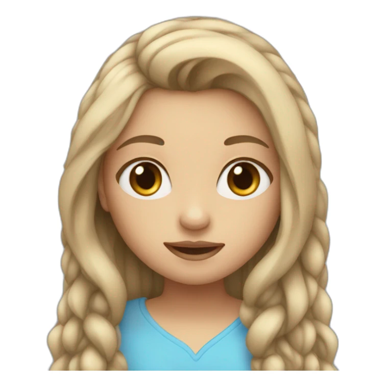 girl with long ash hair and blue eyes sticker