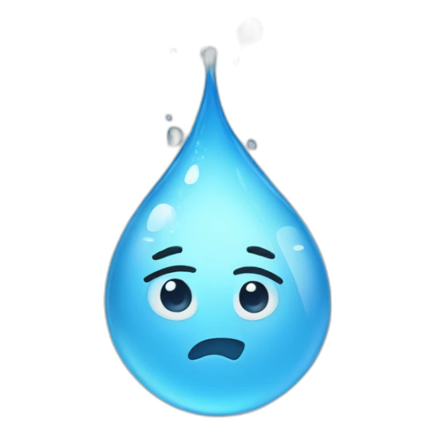 A drop of water with a face sticker