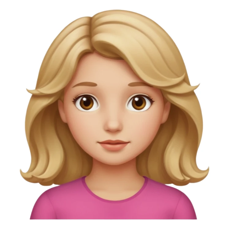 Can you make her more browny blonde with a slight curl in her hair with rosy cheeks sticker