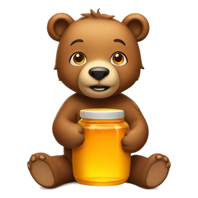 bear holding a jar of honey sticker