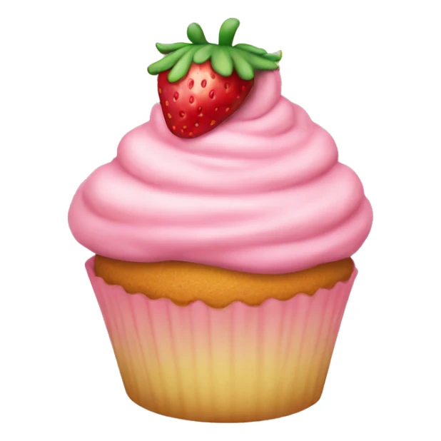 birthday pastel pink strawberry capcake  sticker