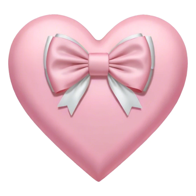 Pastel pink heart with white bow sticker