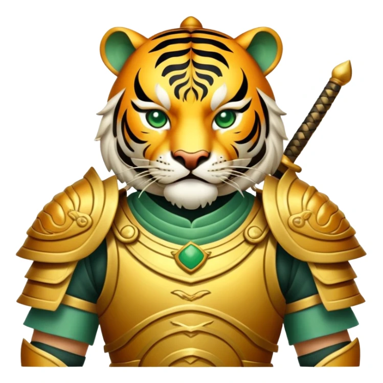 Ancient Chinese tiger warrior with traditional armor sticker