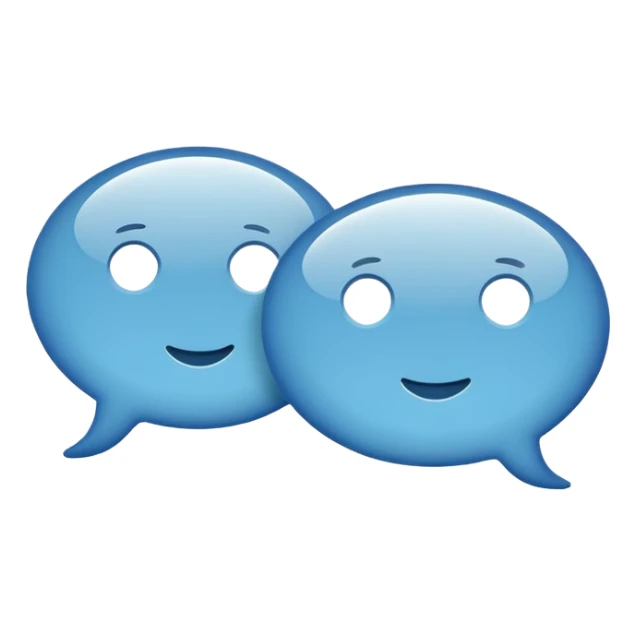 Minimal flat emoji of two speech bubbles facing each other sticker