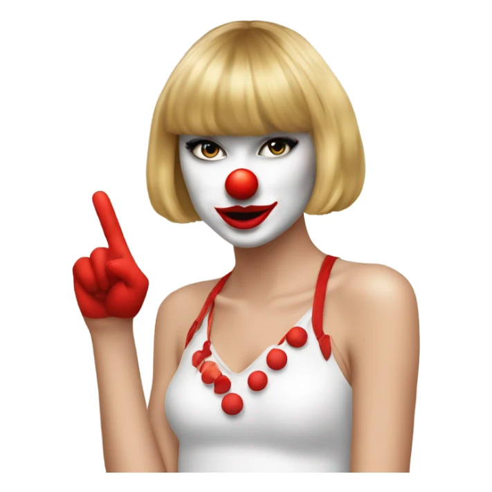 Taylor swift with clown nose and slay hand sign sticker