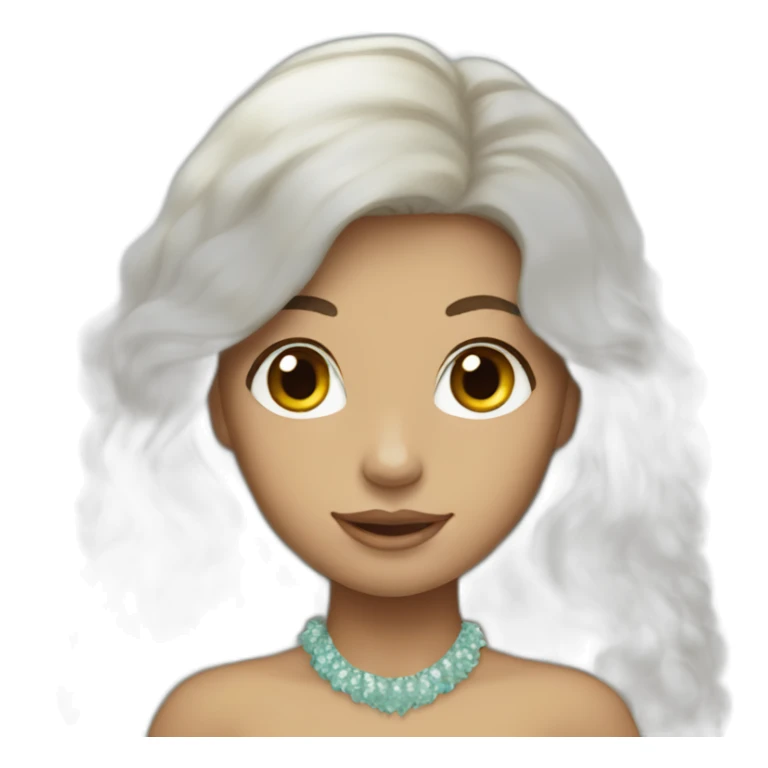 Brown-hair-white-mermaid sticker