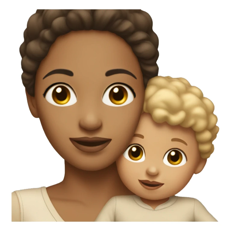 light skin tone brunette woman holding toddler sticker