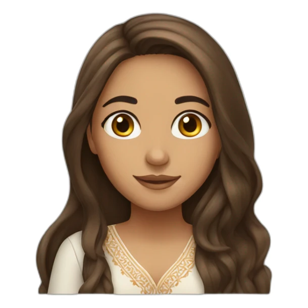 moroccan girl with long brown hair sticker