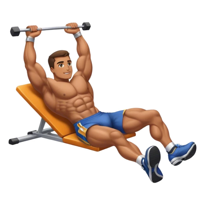 bodybuilder laying-down exercise sticker