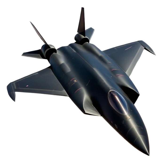 SR-71 Blackbird - Lockheed Martin (Stealth Grey) A sleek, high-speed reconnaissance aircraft with an elongated, needle-like fuselage and a smooth, aerodynamic design. The body is finished in a deep, matte jet-black with subtle panel lines and heat-resistant detailing. Its twin engines are seamlessly integrated into the structure, with sharp, swept-back wings that emphasize speed and stealth. The cockpit canopy is tinted, adding to its mysterious, high-tech aesthetic, while the overall silhouette exudes an aura of unmatched velocity and secrecy. sticker