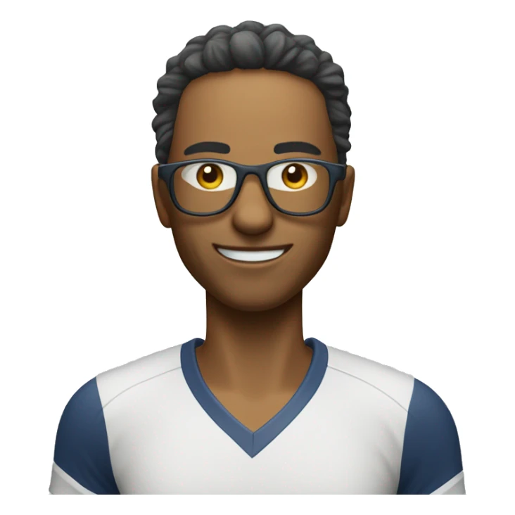 una persona daltónica con lentes jugando tenis sticker