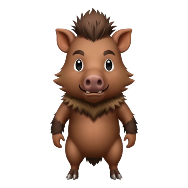 wild boar, punk hair, half body, standing sticker