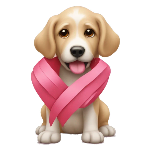 Heart ribbon letterdog  sticker