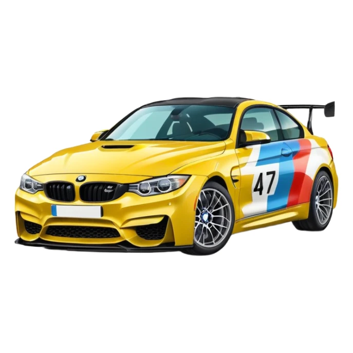 A retro sticker of a BMW M4 competition  sticker