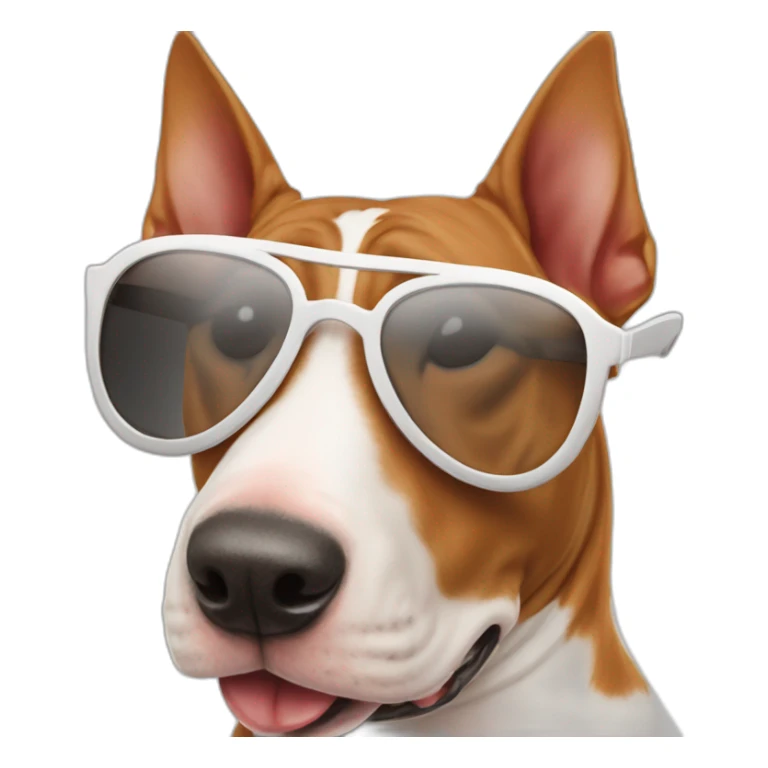 red-white-english-bull-terrier-with sunglasses sticker