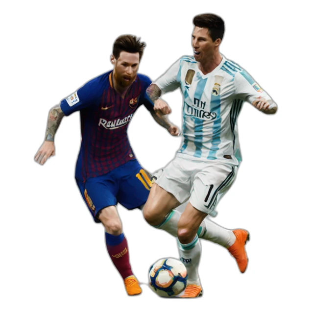 Ronaldo  hitting Messi sticker