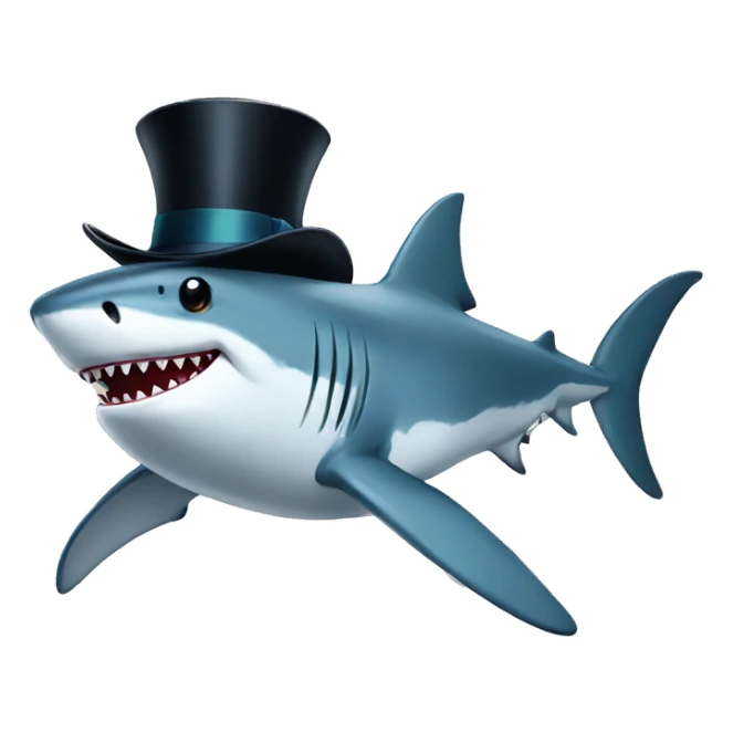 Shark with a top hat sticker