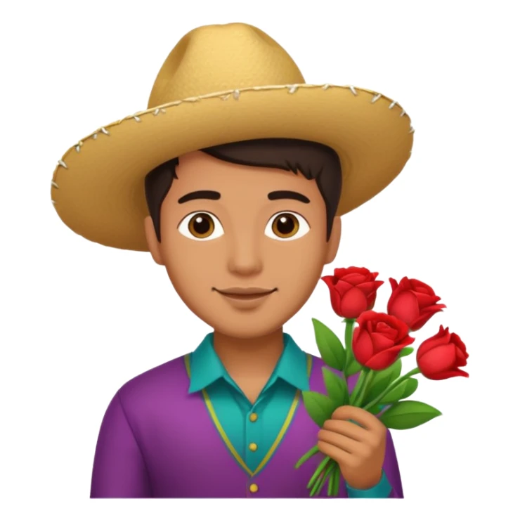 Cute Mexican guy giving you flowers always  sticker