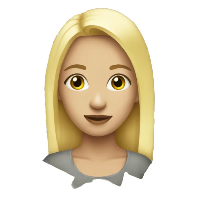 Blonde with a square with money in her eyes and hearts sticker