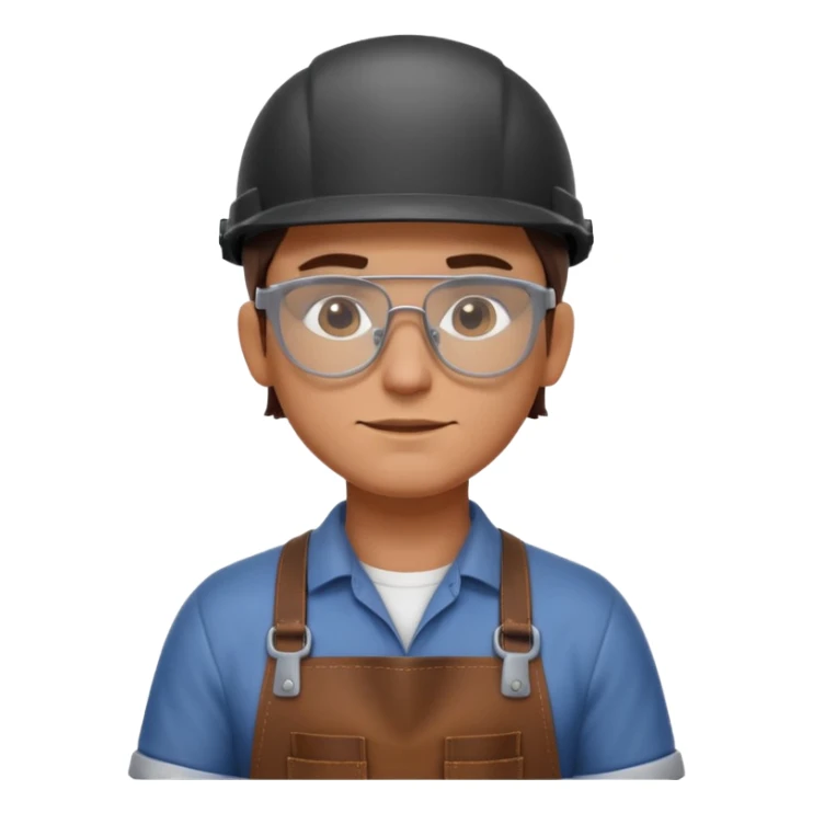 modern workshop carpenter portrait, head and shoulders only, safety glasses, sleek apron, clean minimal style, confident expression, 3D cartoon, mobile game icon style, clean background, no text, no watermark
 sticker