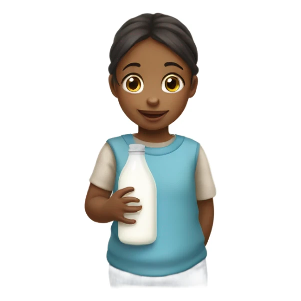  and little girl who has milk bottle in her hand sticker