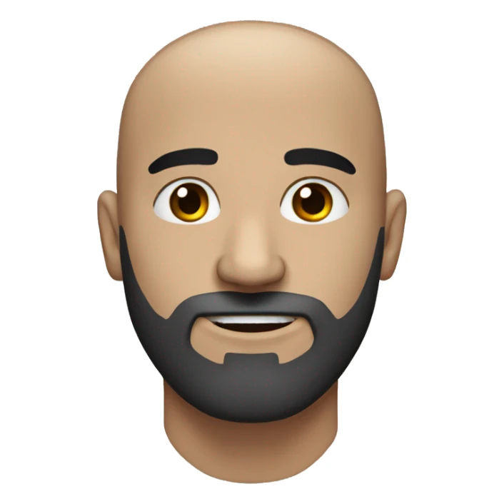 Bald guy with a black beard with some grays and dark brown eagle eyes and strong bushy eyebrows sticker