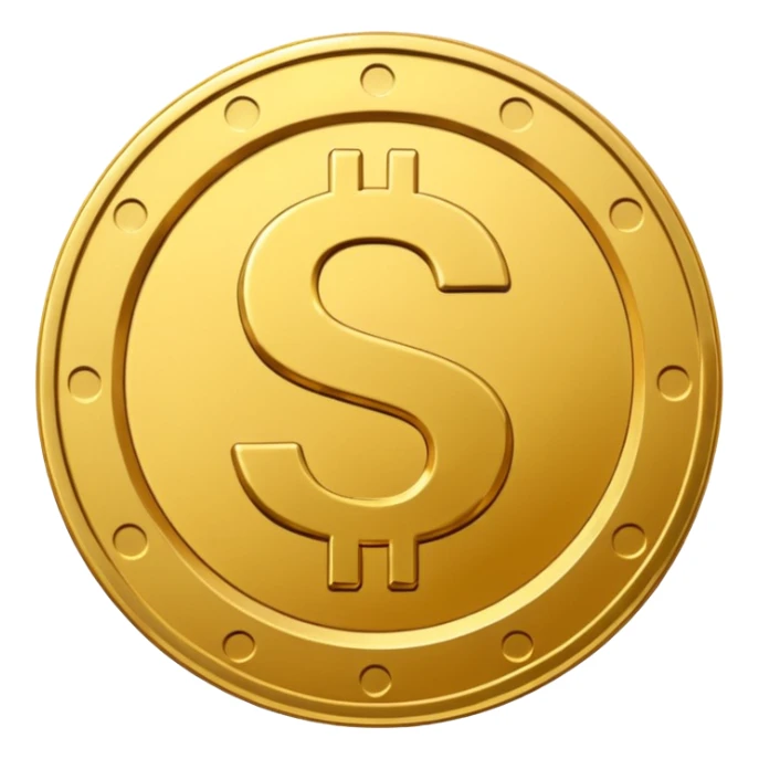Gold coin with dollar sign emoji sticker