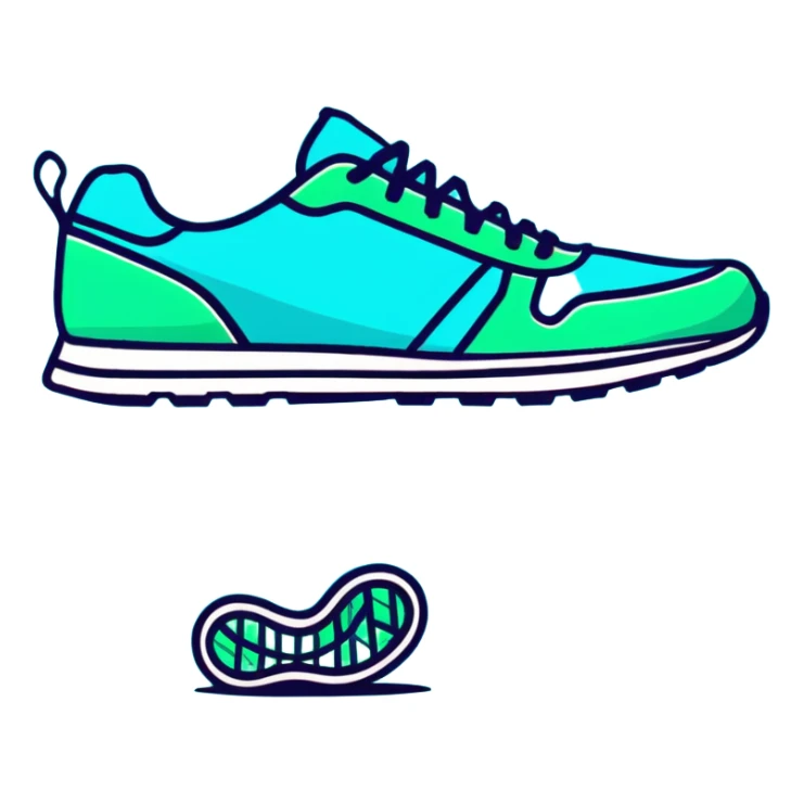 turquoise running shoes, athletic footwear, blue-green sneakers sticker