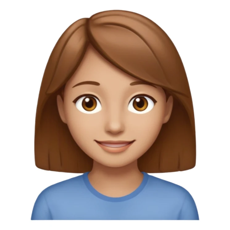 Branca cabelos castanhos claros olhos castanhos claros simpática e meiga sticker