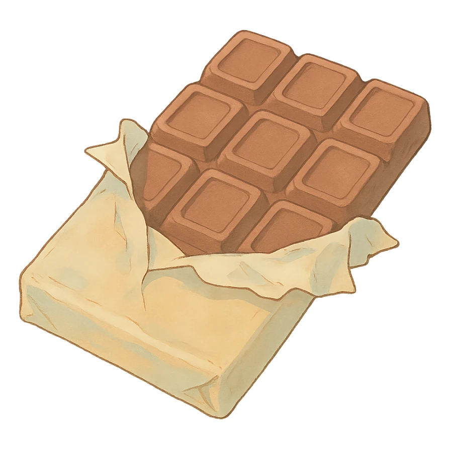 ghibli style chocolate bar with soft colors sticker