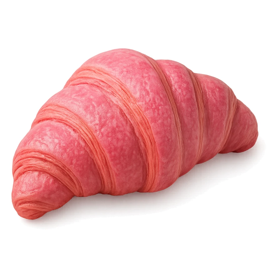 pink croissant, no background sticker