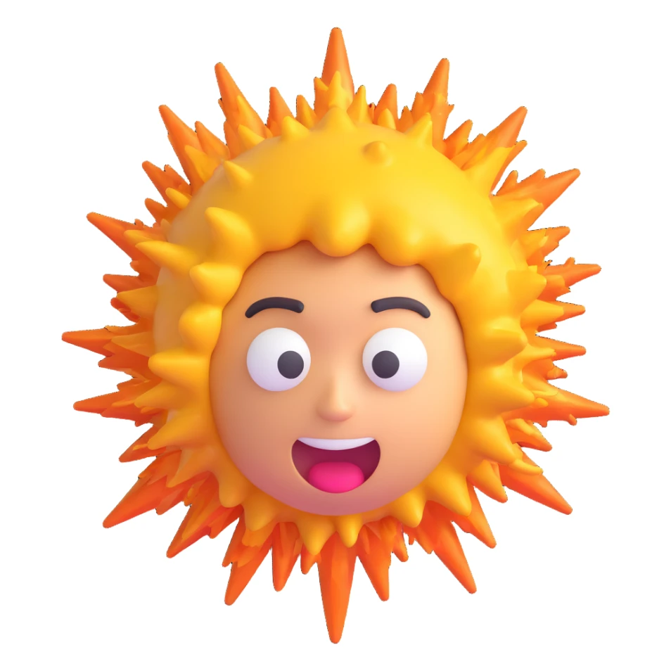 a 3D emoji-style head with a colorful explosion bursting from it sticker
