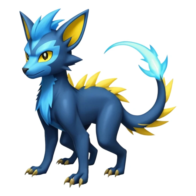 Manectric-Luxray-Draco-Fakémon-hybrid-creature (full body), 4 legs sticker