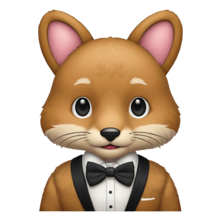 animal with bow tie and shirt sticker