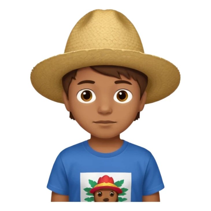 A 6 year old mexican boy with brown hair without the hat sticker