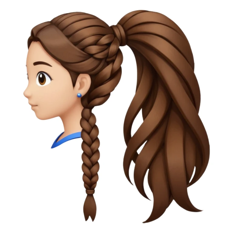 just hair braided hair tail sticker
