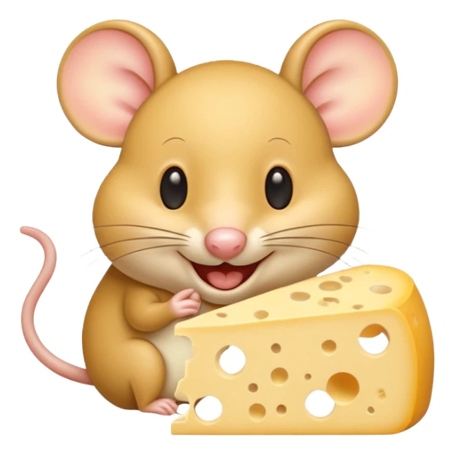 emoji di un topo che mangia il formaggio sticker