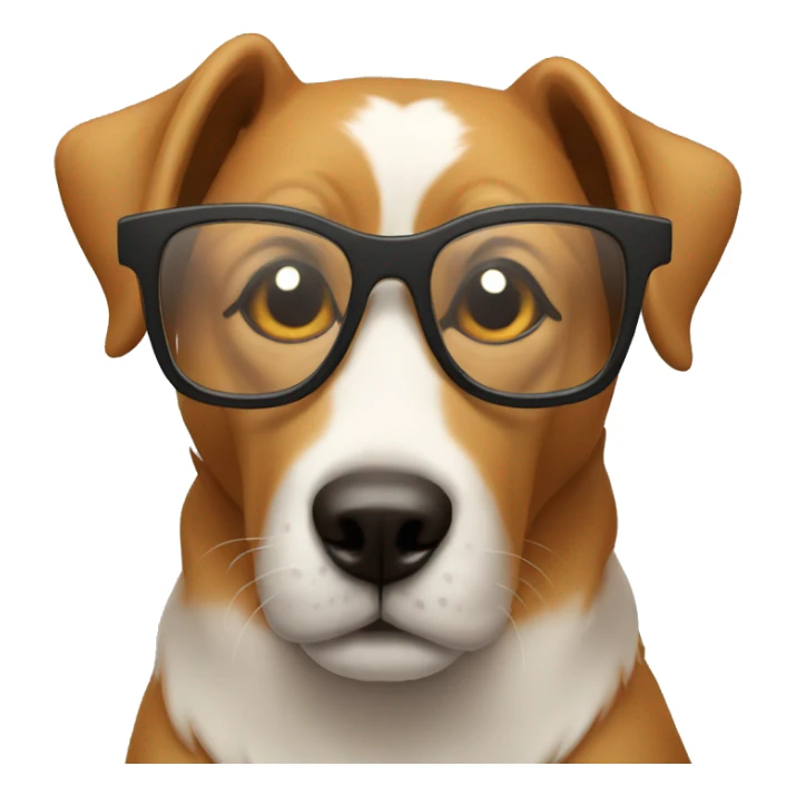 dog with glasess sticker