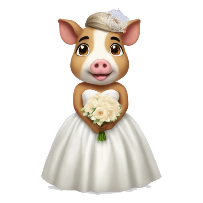 A guinie pig in a wedding dress sticker