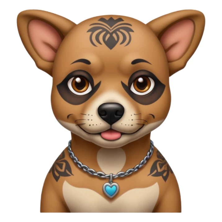 tattooed dog with heavy face tattooes sticker