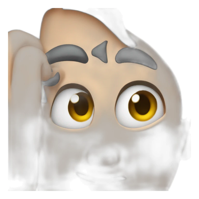 exasperated person holding a phone vertically in front of their face with one hand, closeup sticker