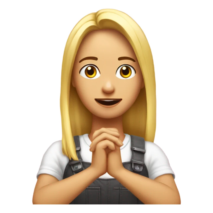 chica rubia tapandose la cara con las manos sticker