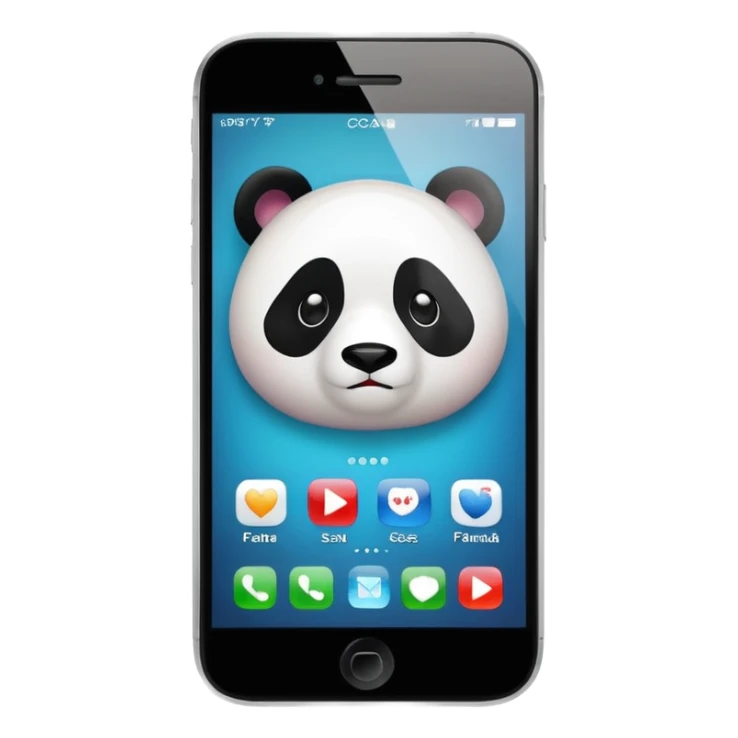 phone with panda icon and "csa" on the screen sticker