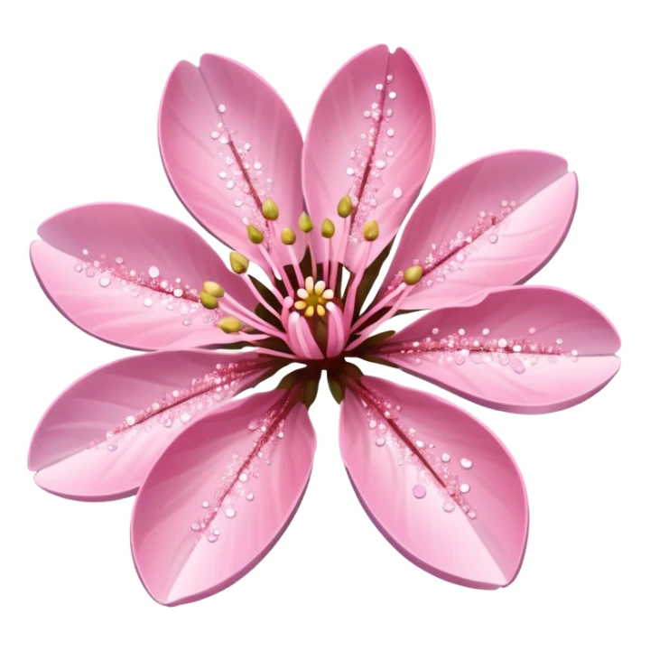 Stylized pink glitter cherry blossom flower (sakura) sticker