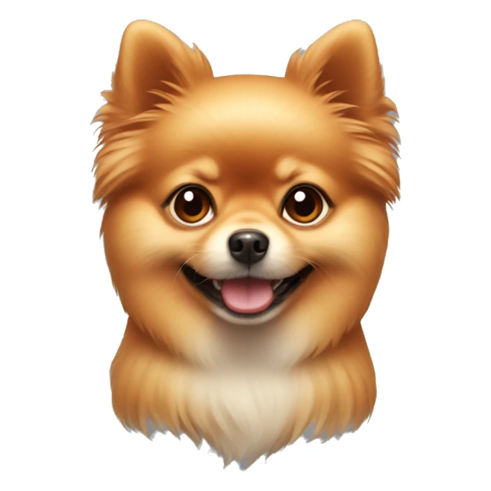 Little Pomeranian dog with little round ears red color  sticker