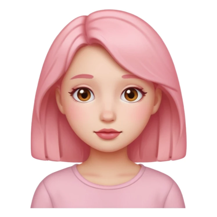 “Emoji girl, soft girl aesthetic, pink blush sticker