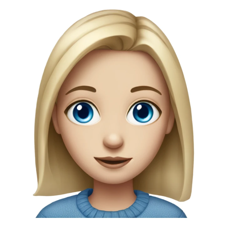 realistic portrait of a girl with blue eyes sticker