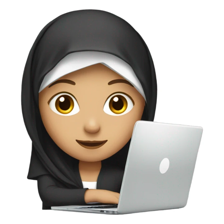 white muslim girl with a laptop sticker