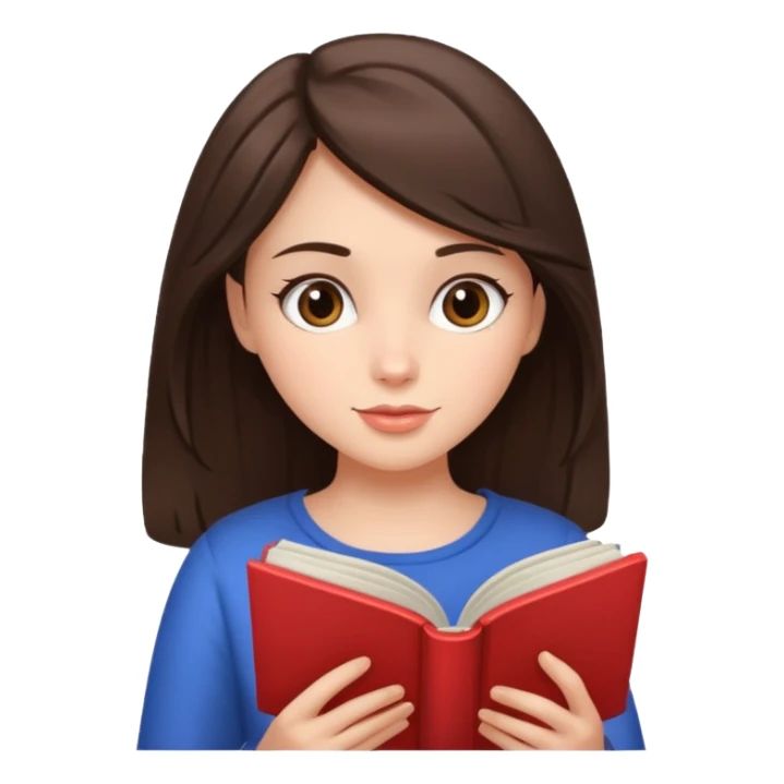 A brunette hair girl reading romance books sticker